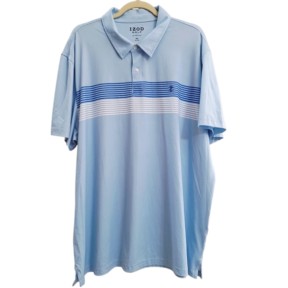 IZOD Men's XXL Golf Polo Blue Stretch Shirt - Picture 2 of 8